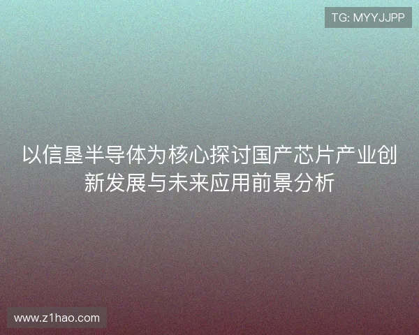以信垦半导体为核心探讨国产芯片产业创新发展与未来应用前景分析